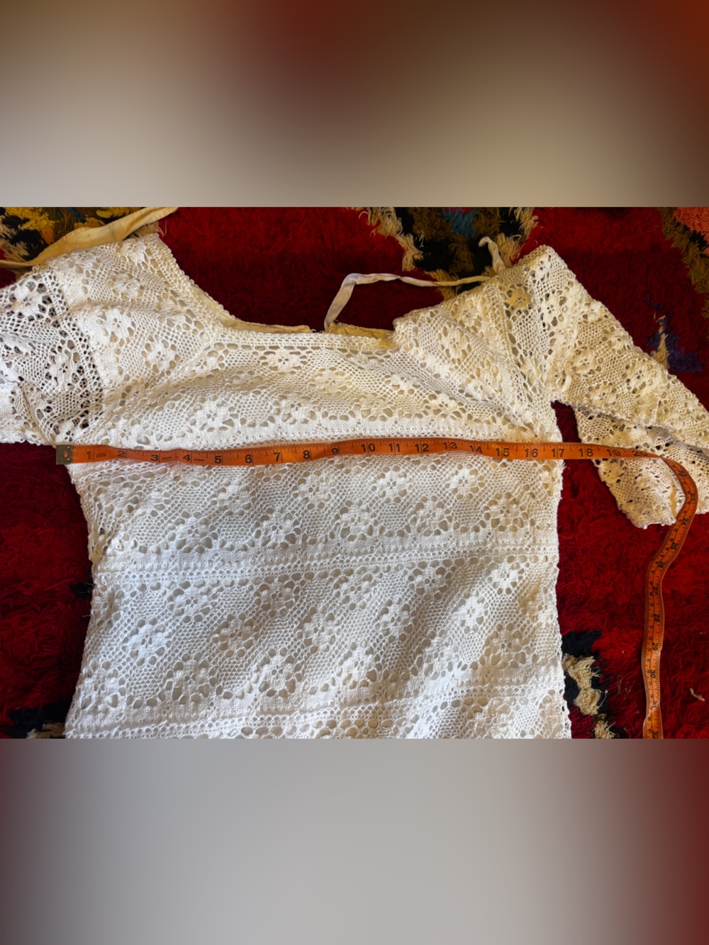 60s Vintage White Lace Mexican Wedding Dress Sz M - Picture 12 of 16